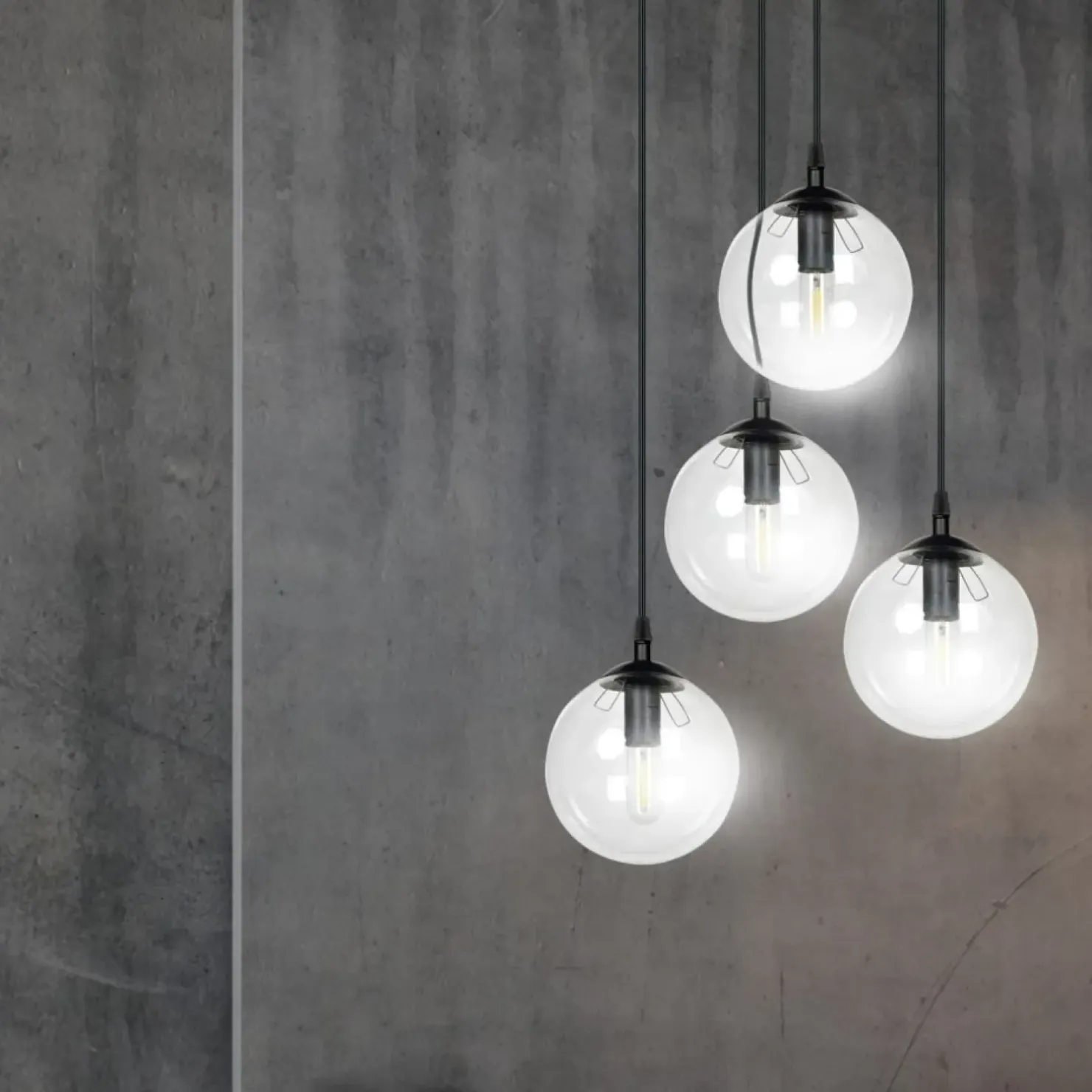Cheap Sklep Kaja Klasyczna lampa wisząca z kulistymi kloszami 711/4PREM | Kaja