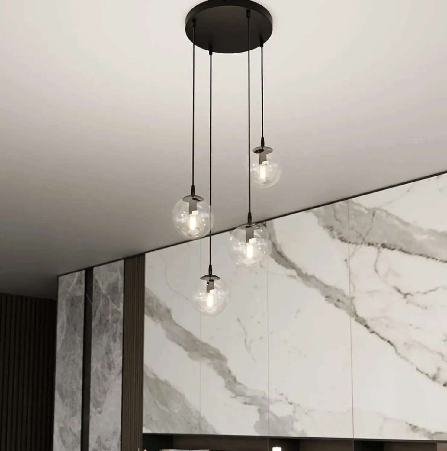 Cheap Sklep Kaja Klasyczna lampa wisząca z kulistymi kloszami 711/4PREM | Kaja