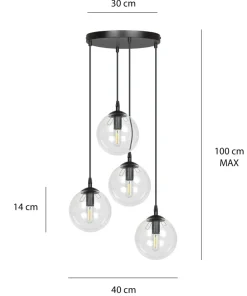 Cheap Sklep Kaja Klasyczna lampa wisząca z kulistymi kloszami 711/4PREM | Kaja