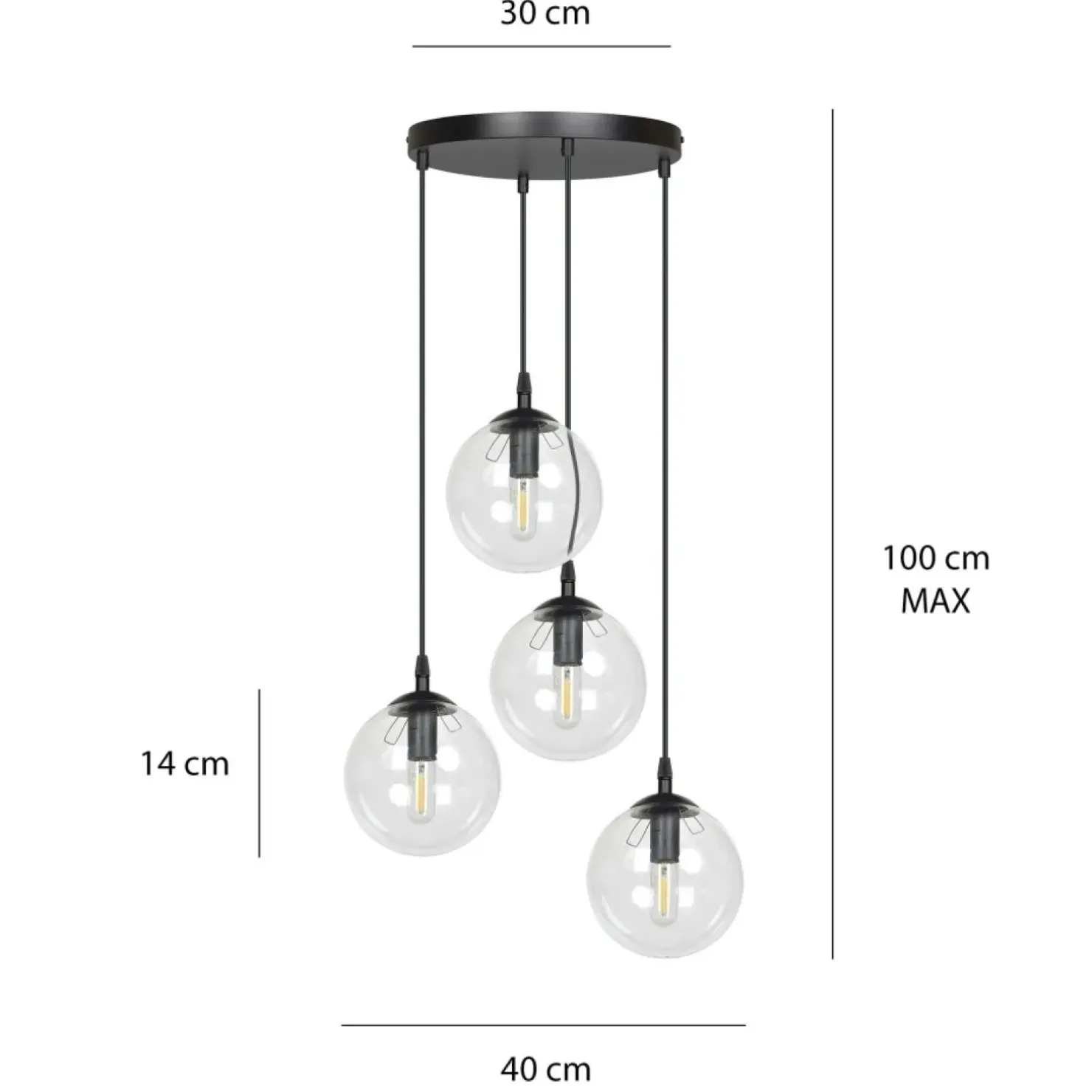 Cheap Sklep Kaja Klasyczna lampa wisząca z kulistymi kloszami 711/4PREM | Kaja
