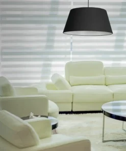 Store Sklep Kaja Klasyczna lampa wisząca z czarno-białym abażurem AZ1392 OLAV | Kaja czarny