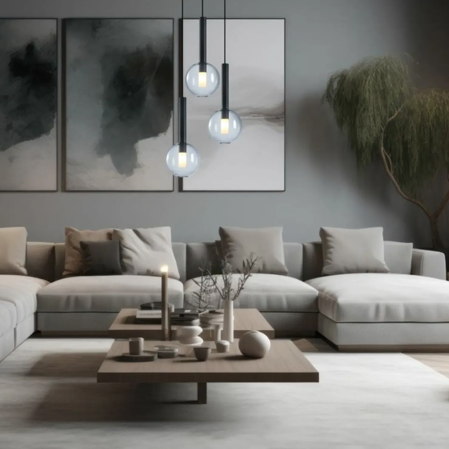 Fashion Sklep Kaja Klasyczna lampa wisząca z kulistymi kloszami ML0333 NIKO | Kaja