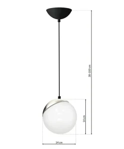 Fashion Sklep Kaja Klasyczna lampa wisząca z mlecznym kloszem MLP4673 z serii SFERA | Kaja Oświetle