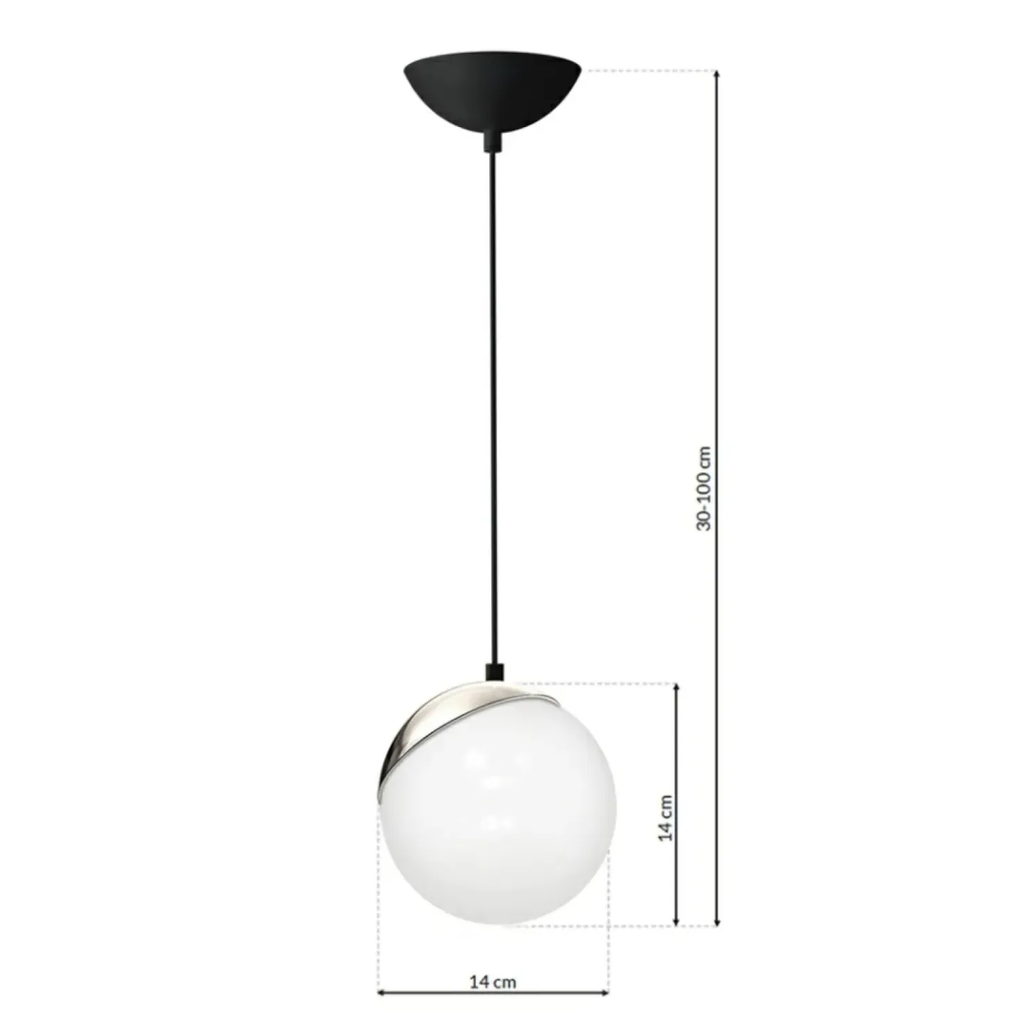 Fashion Sklep Kaja Klasyczna lampa wisząca z mlecznym kloszem MLP4673 z serii SFERA | Kaja Oświetle