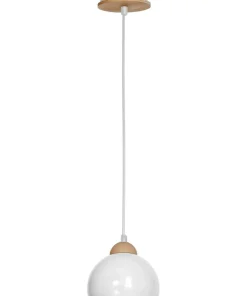 New Sklep Kaja Klasyczna lampa wisząca z drewnianym elementem MLP6440 z serii DAMA | Kaja Oświe