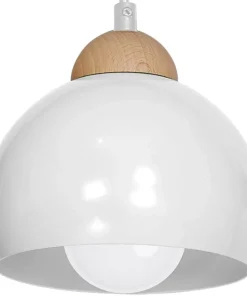 New Sklep Kaja Klasyczna lampa wisząca z drewnianym elementem MLP6440 z serii DAMA | Kaja Oświe