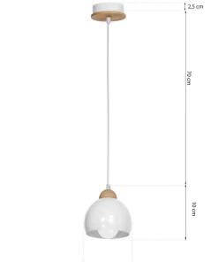 New Sklep Kaja Klasyczna lampa wisząca z drewnianym elementem MLP6440 z serii DAMA | Kaja Oświe