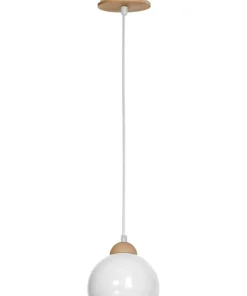 New Sklep Kaja Klasyczna lampa wisząca z drewnianym elementem MLP6440 z serii DAMA | Kaja Oświe