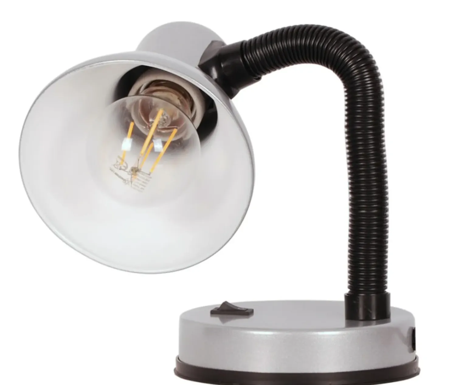 Klasyczna lampka biurkowa K-MT-203 SREBRNA CARIBA | Kaja Oświetlenie*Sklep Kaja New