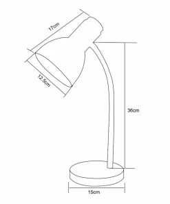 Klasyczna lampka z czarnym kloszem ZM SM-W02-BL BIURKOWA | Kaja*Sklep Kaja Store