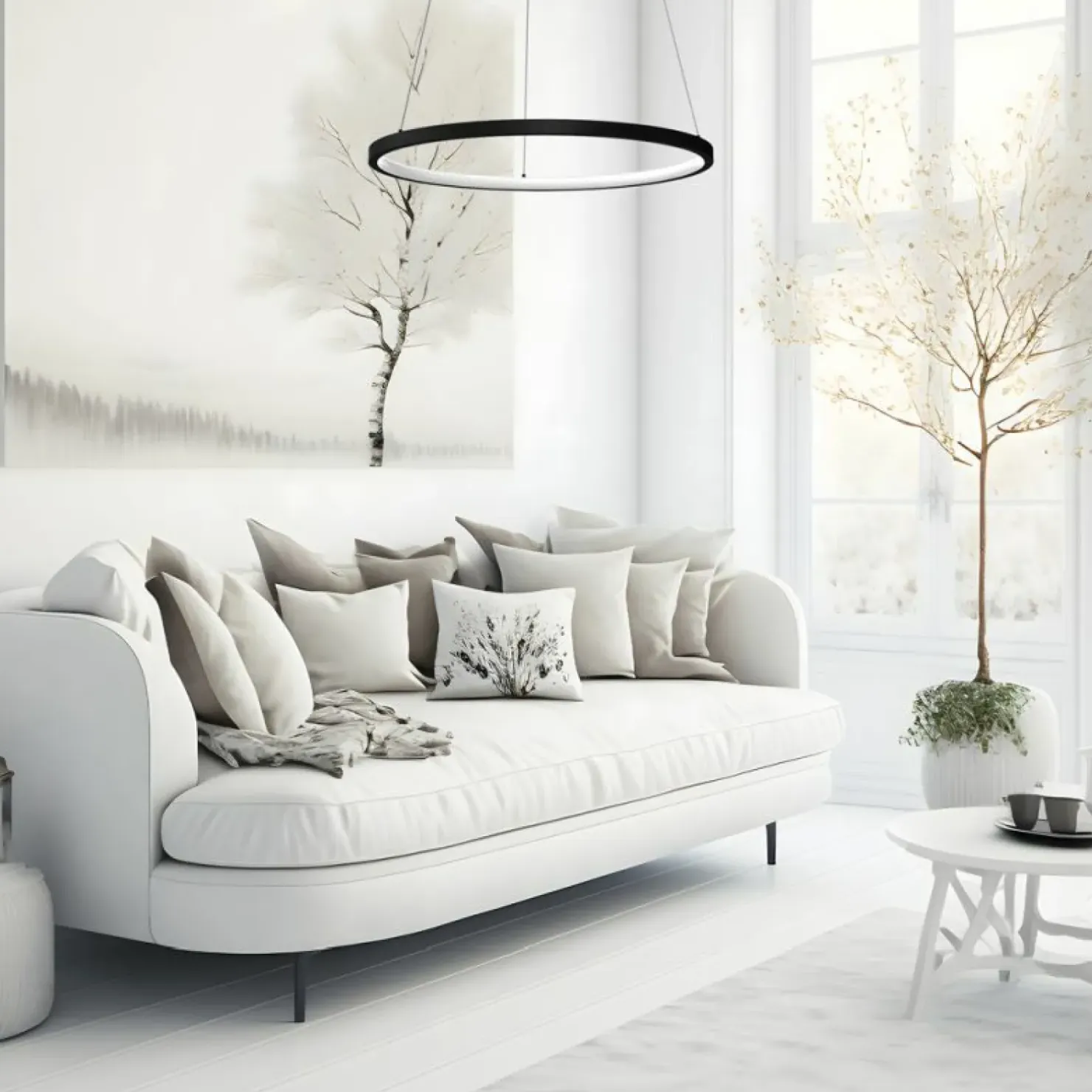 New Sklep Kaja Klasyczna, ledowa lampa wisząca obręcz ML7939 ROTONDA | Kaja