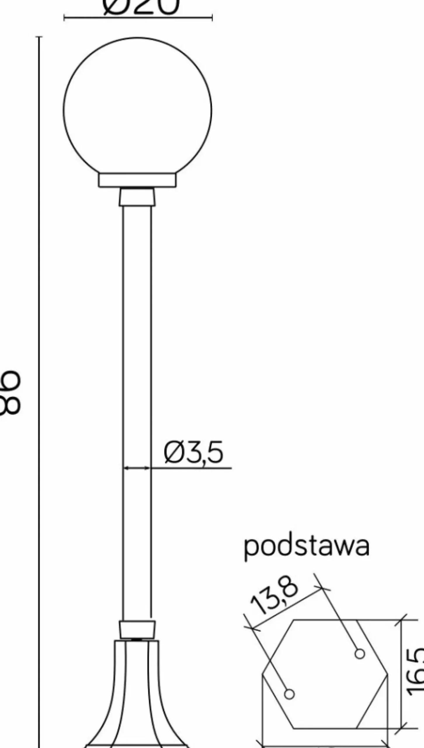 Klasyczna oprawa oświetleniowa K 5002/2/KP 200 z serii KULE CLASSIC | Kaja Oświe*Sklep Kaja Cheap