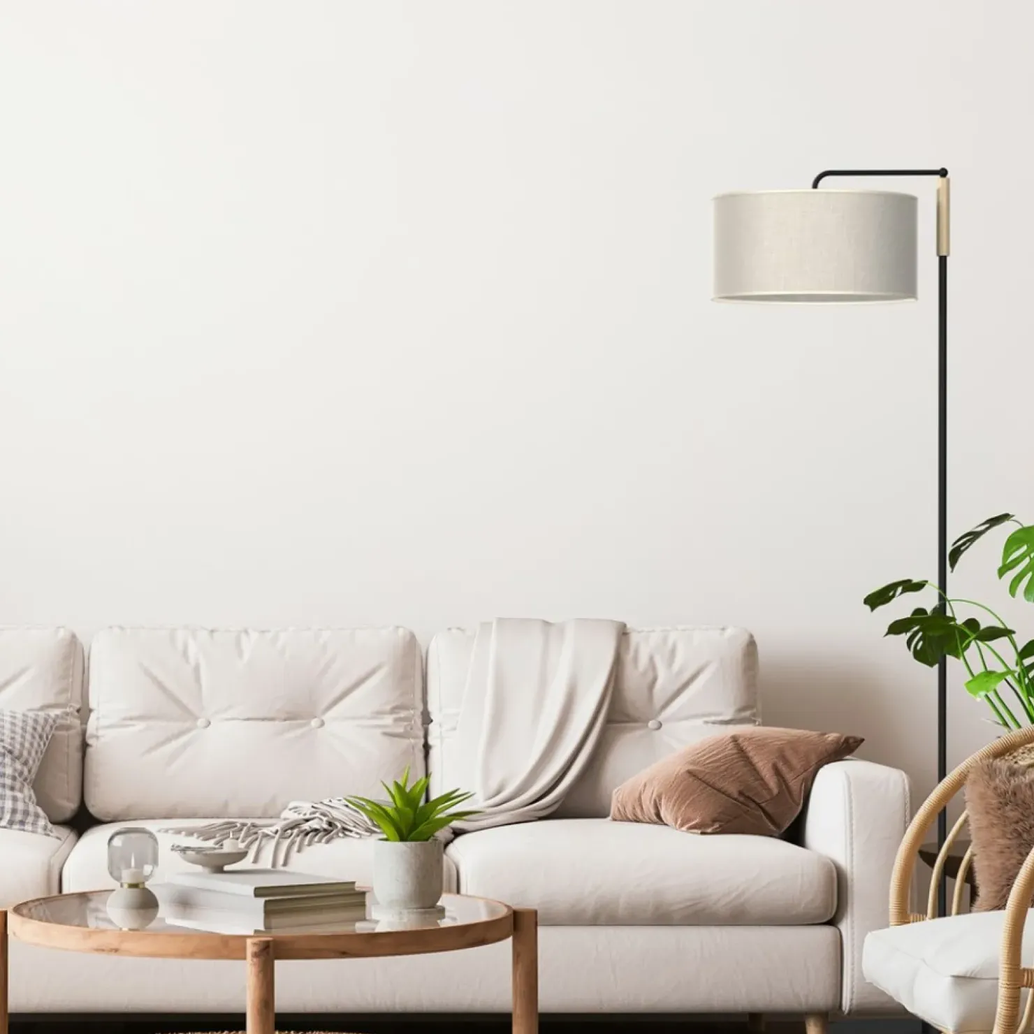 Klasyczna, prosta lampa podłogowa z abażurem MLP7454 ATLANTA | Kaja*Sklep Kaja Outlet