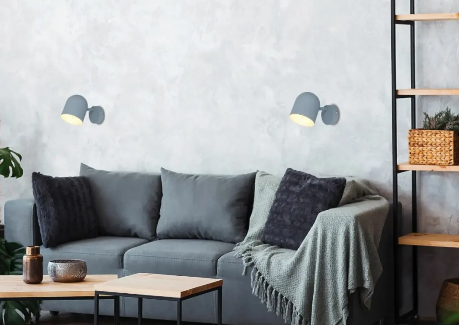 Klasyczna, szara, matowa lampa ścienna 91-63205 AZURO | Kaja*Sklep Kaja Cheap