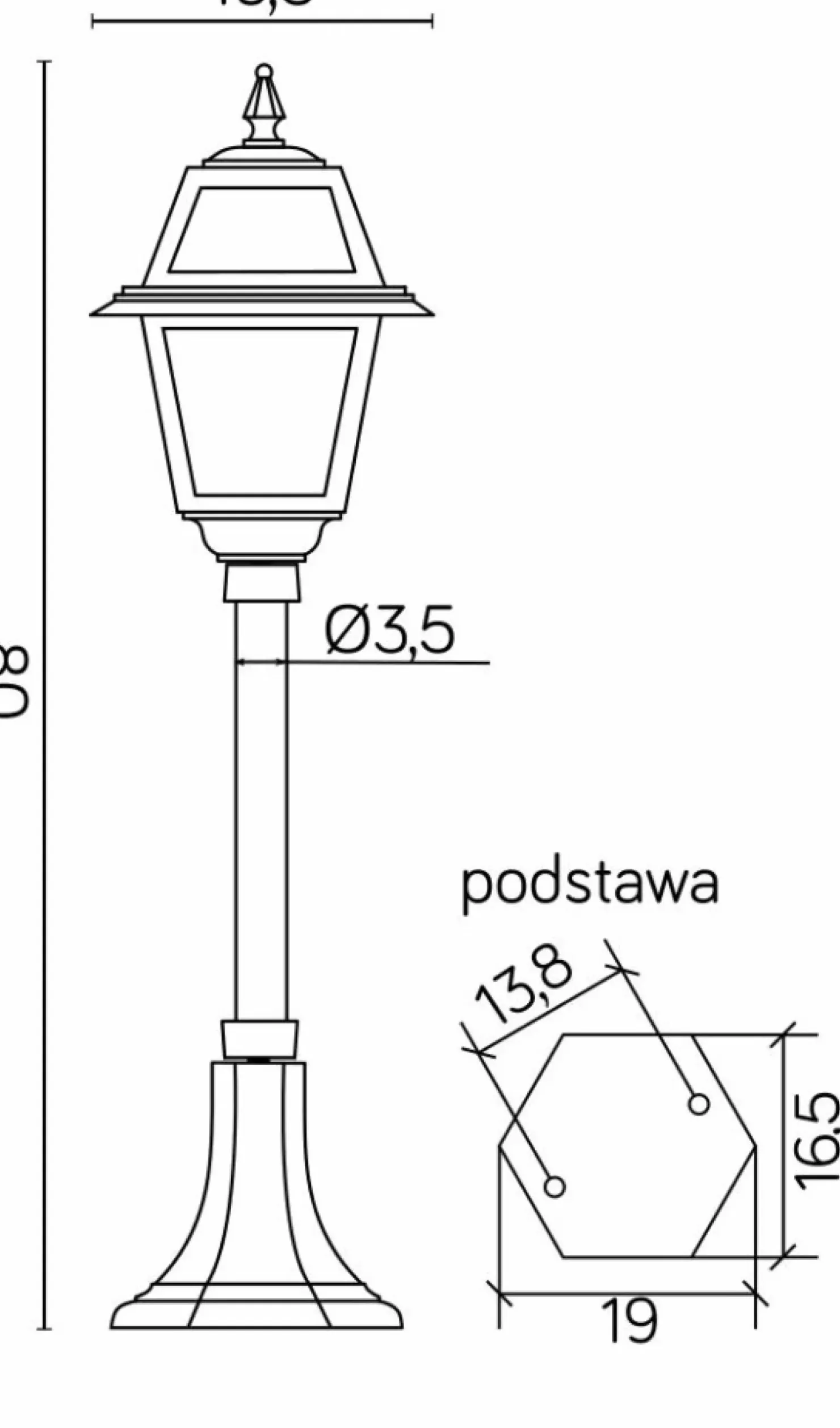 Klasyczna, witrażowa lampa ogrodowa K 5002/3/N z serii WITRAŻ | Kaja Oświetlenie*Sklep Kaja Flash Sale