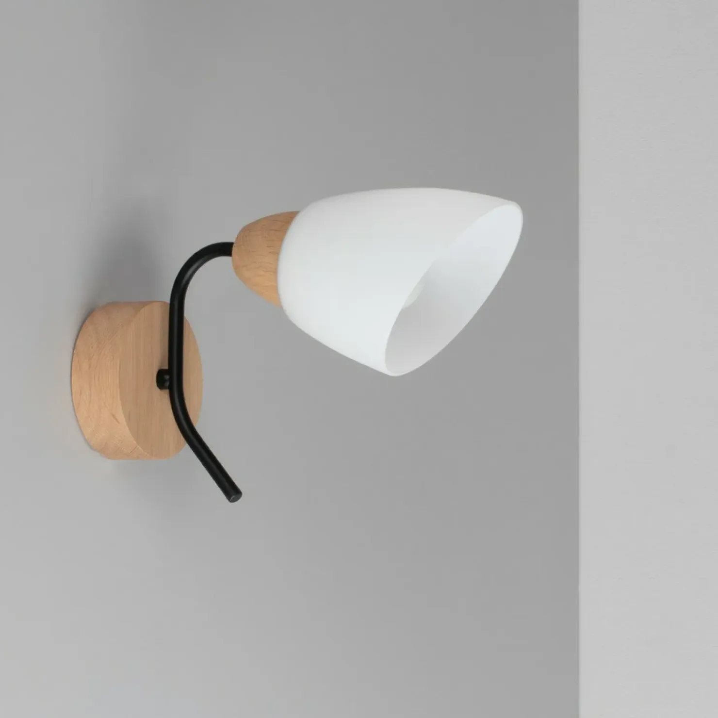 Klasyczny kinkiet z białym kloszem 8142174 VILETTA WOOD | Kaja*Sklep Kaja New
