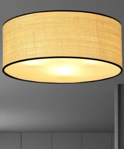 Klasyczny plafon z rattanowym abażurem 1149/3 ASTON | Kaja Oświetlenie*Sklep Kaja Outlet