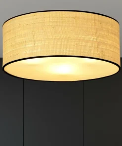 Klasyczny plafon z rattanowym abażurem 1149/3 ASTON | Kaja Oświetlenie*Sklep Kaja Outlet