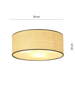 Klasyczny plafon z rattanowym abażurem 1149/3 ASTON | Kaja Oświetlenie*Sklep Kaja Outlet