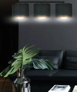 Shop Sklep Kaja Klasyczny żyrandol z czarno-złotymi abażurami 1054/3 HILDE | Kaja czarny