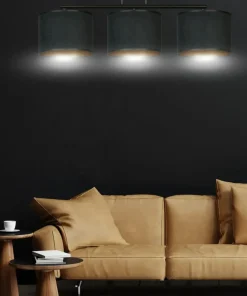 Shop Sklep Kaja Klasyczny żyrandol z czarno-złotymi abażurami 1054/3 HILDE | Kaja czarny