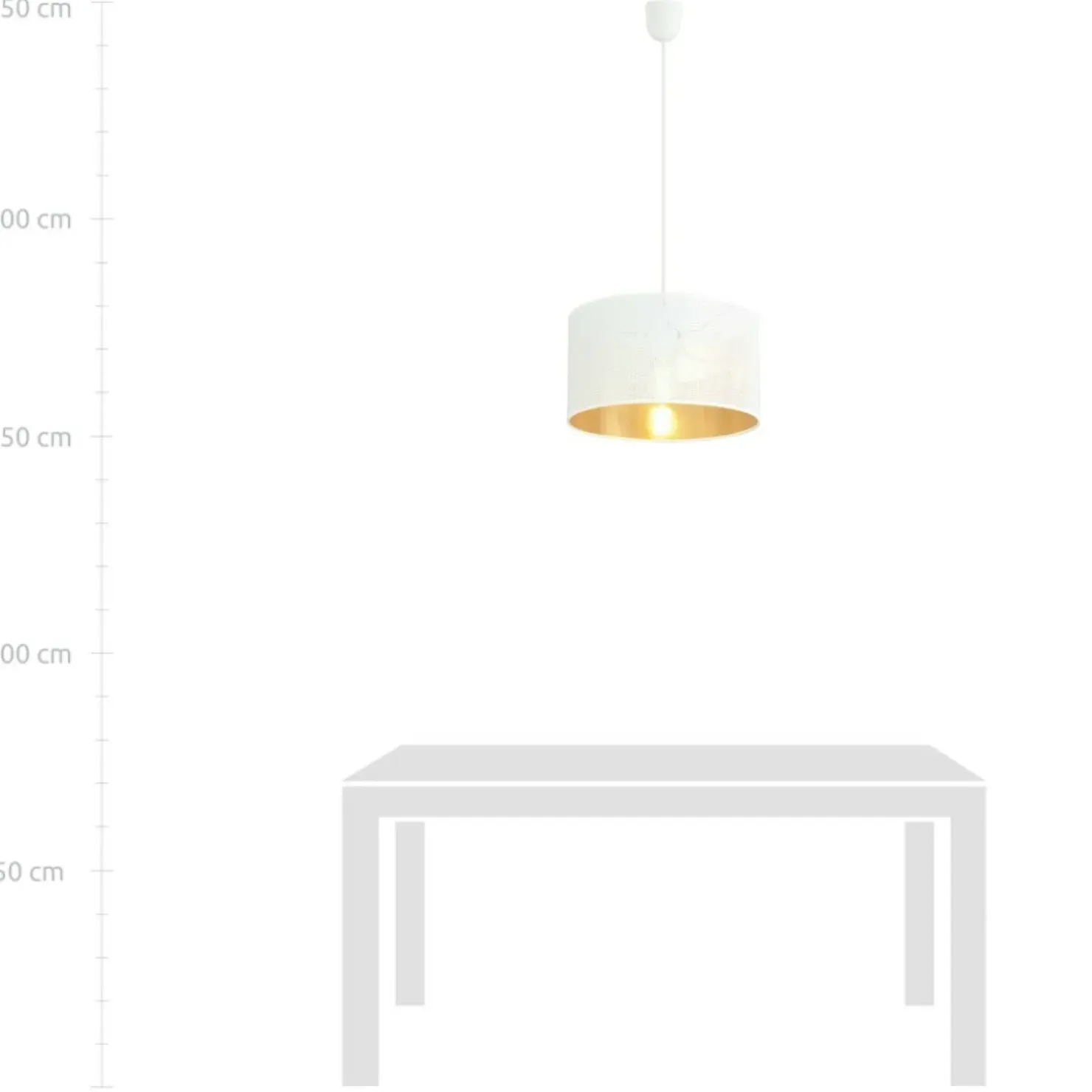 Store Sklep Kaja Klasyczny zwis z biało-złotym abażurem 1147/1 ASTON | Kaja Oświetlenie