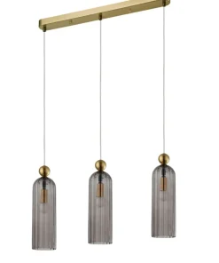 Clearance Sklep Kaja Klimatyczna lampa wisząca nad stół LP-939/3L SMOKED z serii PIEGA