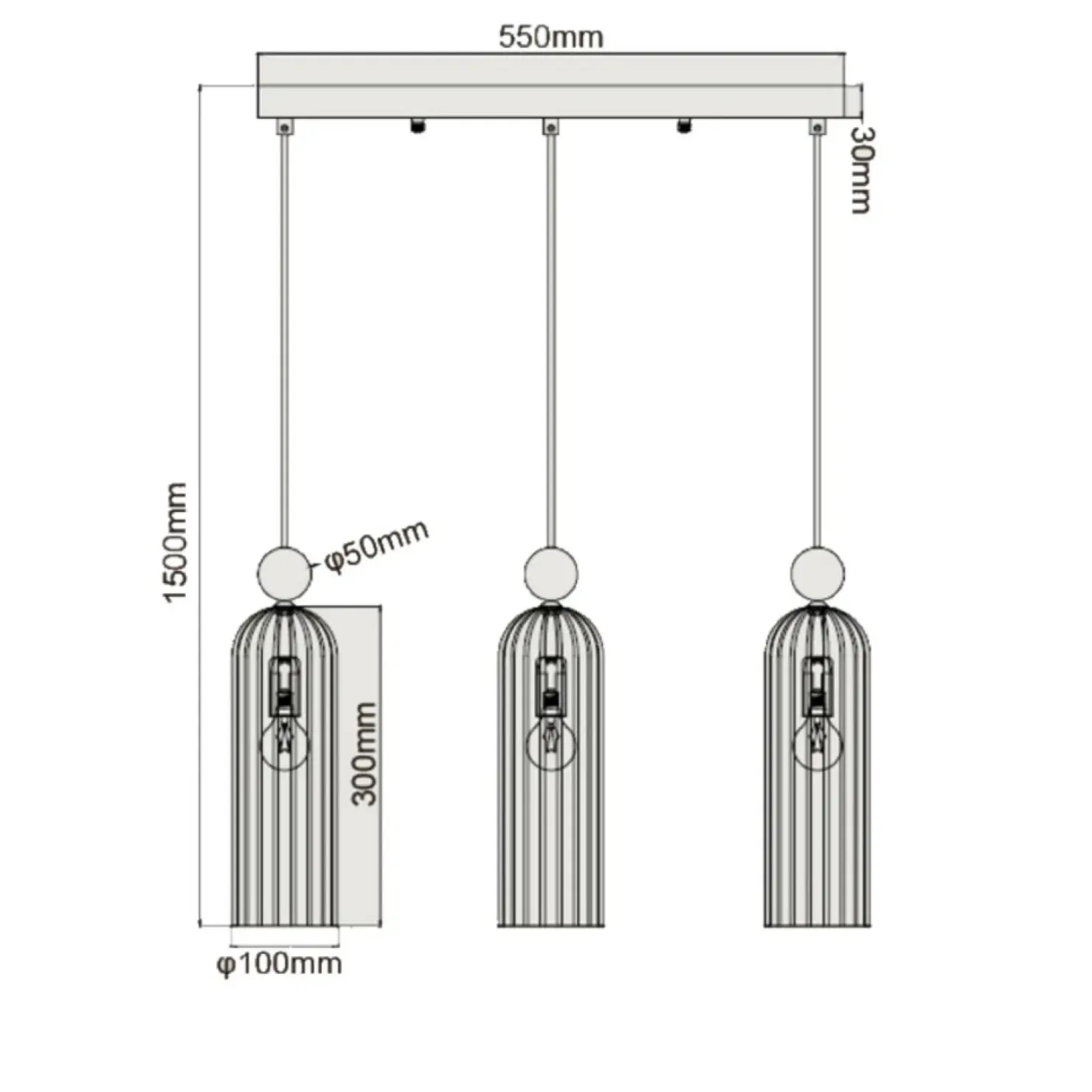 Clearance Sklep Kaja Klimatyczna lampa wisząca nad stół LP-939/3L SMOKED z serii PIEGA