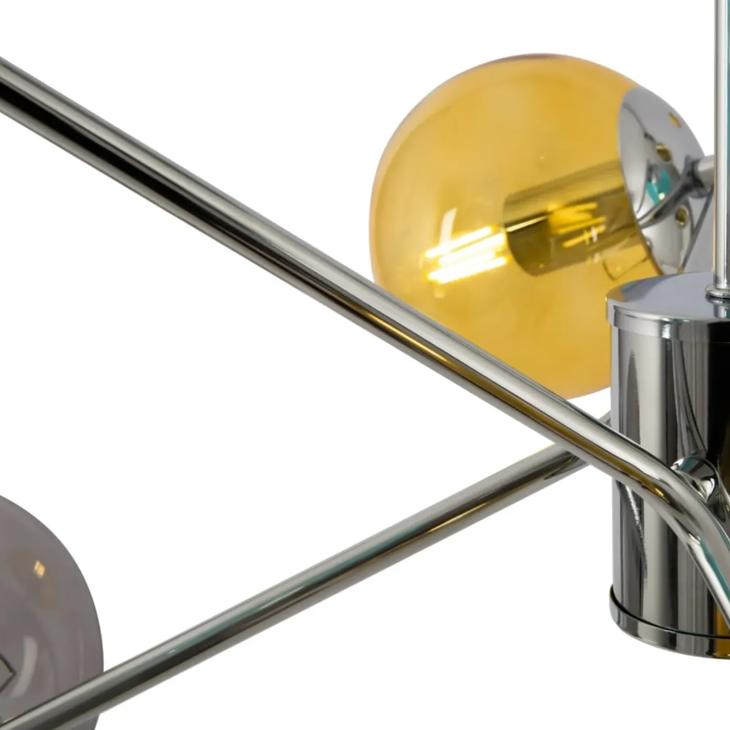 Store Sklep Kaja Kolorowa lampa wisząca, z kloszami kulkami MOD139PL-06CH z serii NANCY chrom