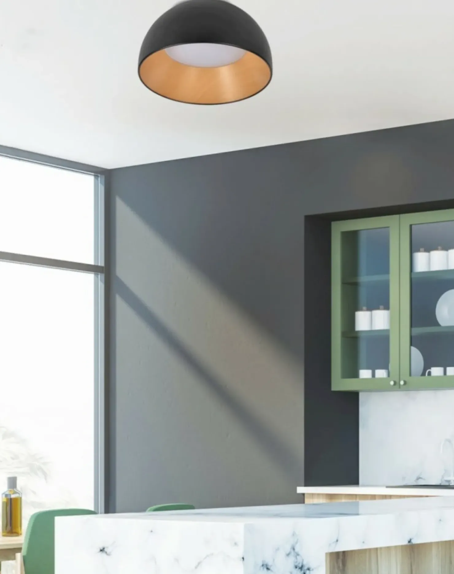 Kopułowa lampa sufitowa, plafon z drewnem 13-24152 LIGURIA | Kaja*Sklep Kaja Clearance