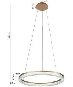 Flash Sale Sklep Kaja Kryształowa lampa ⌀60cm LP-033/1P S GD CRISTAL TRIANGLE MIDWAY | Kaja