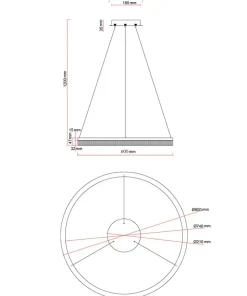 Flash Sale Sklep Kaja Kryształowa lampa ⌀60cm LP-033/1P S GD CRISTAL TRIANGLE MIDWAY | Kaja
