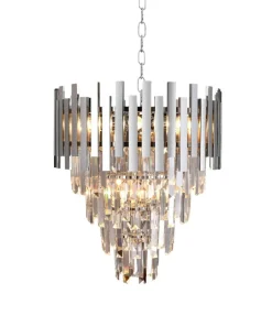 Best Sklep Kaja Kryształowa lampa wisząca, srebrny łańcuch ML5997 ASPEN II | Kaja