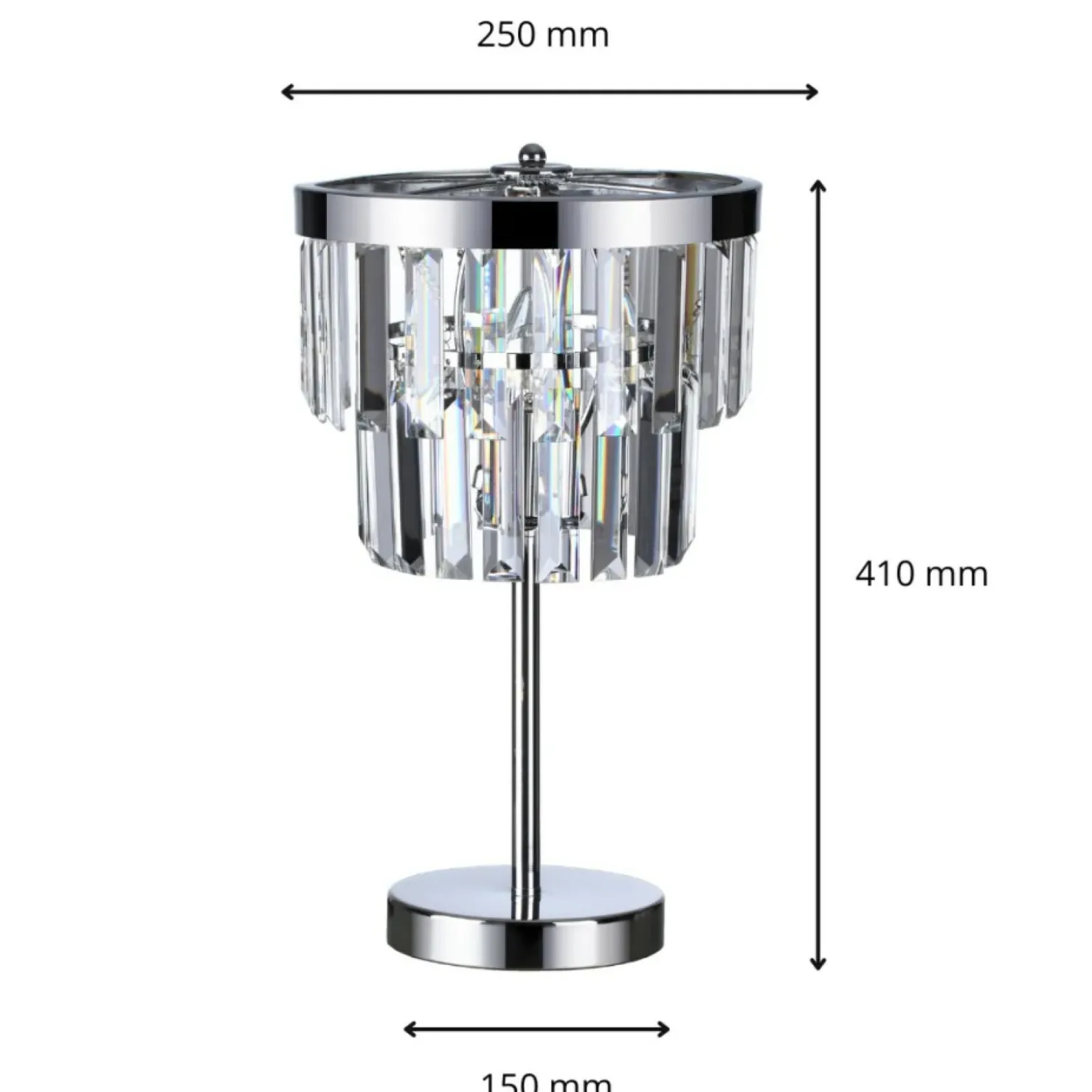 Kryształowa lampka stołowa glamour LP-2910/1T VETRO | Kaja Oświetlenie*Sklep Kaja Discount