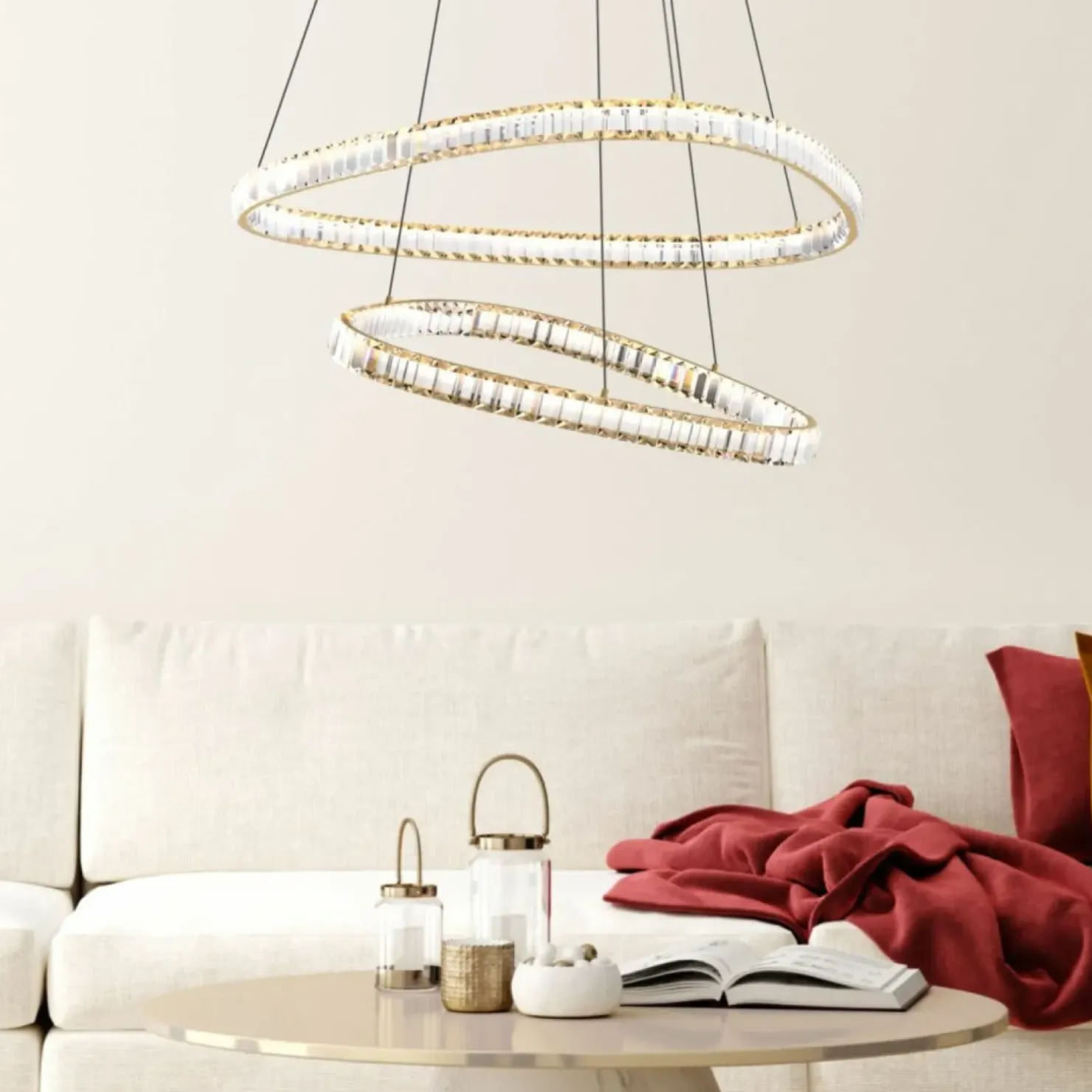 Best Sale Sklep Kaja Kryształowa, ledowa lampa do salonu MD3169-2-3GT ATHESA | Kaja