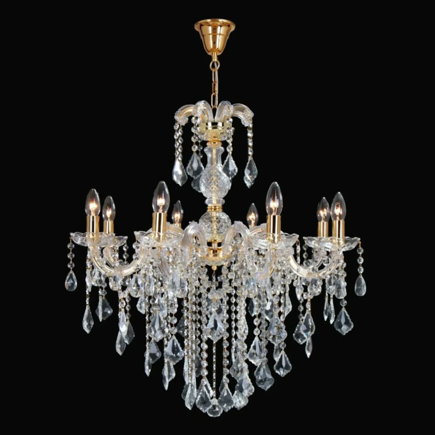 Shop Sklep Kaja Kryształowy żyrandol w stylu glamour ZM 14004/8-GLD CHATEAU | Kaja