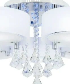 Outlet Sklep Kaja Kryształowy żyrandol z kolorowymi LEDami DRS8006/5 8C | Kaja chrom