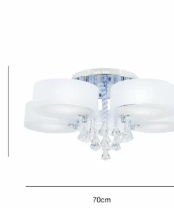 Outlet Sklep Kaja Kryształowy żyrandol z kolorowymi LEDami DRS8006/5 8C | Kaja chrom