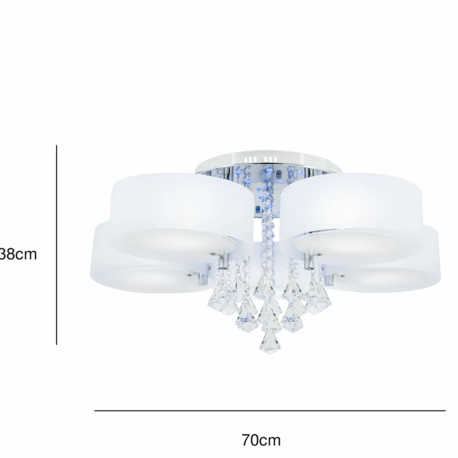 Outlet Sklep Kaja Kryształowy żyrandol z kolorowymi LEDami DRS8006/5 8C | Kaja chrom