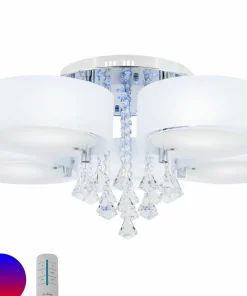 Outlet Sklep Kaja Kryształowy żyrandol z kolorowymi LEDami DRS8006/5 8C | Kaja chrom