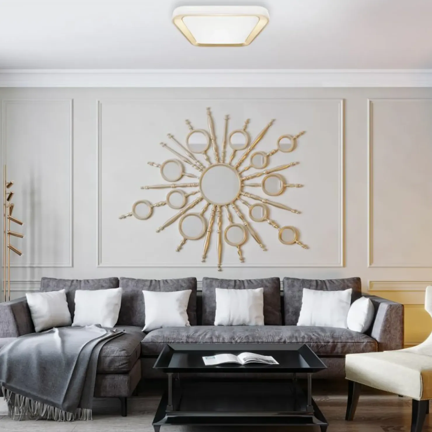 Kwadratowa lampa sufitowa LED do salonu ML7930 QUADRO | Kaja*Sklep Kaja Discount