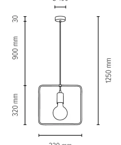 New Sklep Kaja Kwadratowa lampa wisząca z drewnianą oprawką 1651174 CARSTEN | Kaja