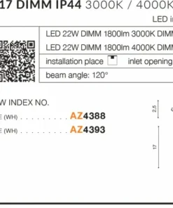 Kwadratowe oczko wpustowe LED łazienkowe AZ4393 LAMIR | Kaja*Sklep Kaja Cheap