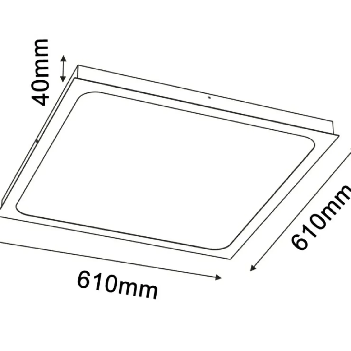 Kwadratowy plafon, ciepłe światło 61x61cm 3000K ANT 1058 HIKA | Kaja*Sklep Kaja Store