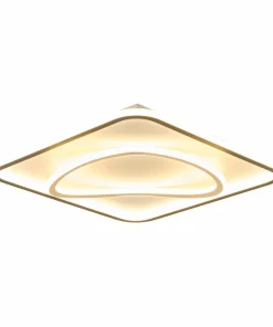 Kwadratowy plafon LED do salonu MX3889-1B-3BGT LENS | Kaja Oświetlenie*Sklep Kaja Store