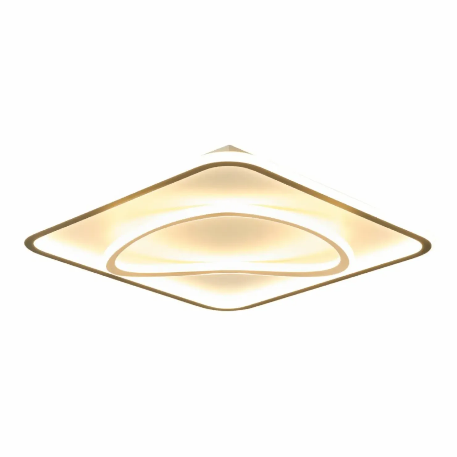 Kwadratowy plafon LED do salonu MX3889-1B-3BGT LENS | Kaja Oświetlenie*Sklep Kaja Store