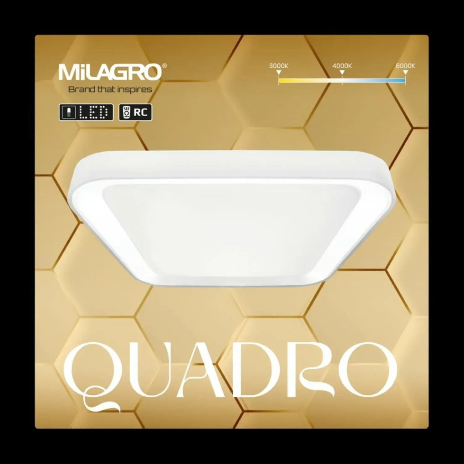 Kwadratowy plafon ledowy, moc 38W ML7928 z serii QUADRO | Kaja Oświetlenie*Sklep Kaja Best