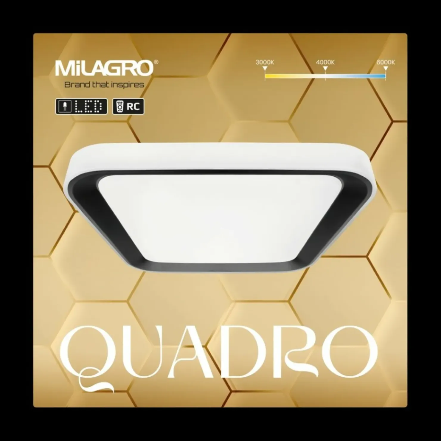 Kwadratowy plafon sufitowy, biało-czarny ML7929 z serii QUADRO | Kaja Oświetleni*Sklep Kaja Flash Sale