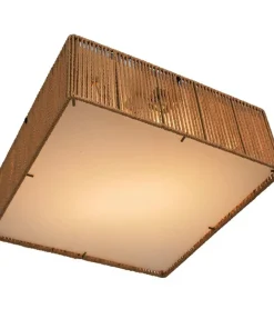 Kwadratowy plafon z abażurem ze sznurka CL22009B-D40 z serii NOMAD*Sklep Kaja Sale