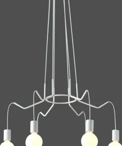 New Sklep Kaja Lampa bez kloszy, minimalistyczny żyrandol 36-71026 BASSO | Kaja białymatowy